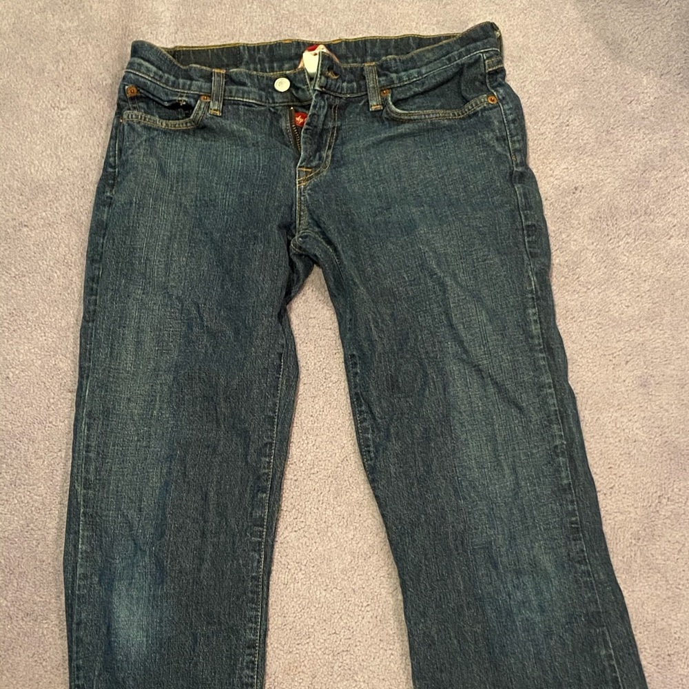 low rise levi denim flared jeans